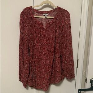 Croft & Barrow Burgundy Patterned Blouse